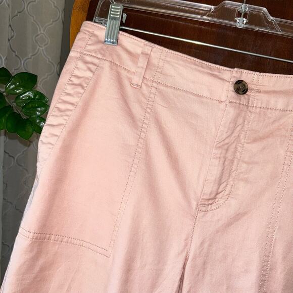 Gap Girlfriend Utility Khakis Small pink capri crop pants - Picture 3 of 10